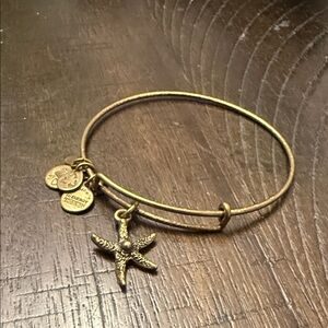 Gold Starfish Alex and Ani  Charm Bangle